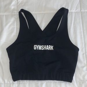 gymshark black sports bra top